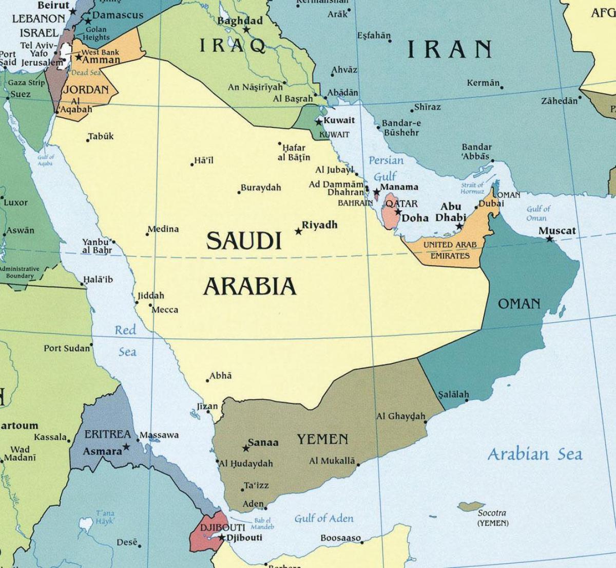 Map of capital of Saudi Arabia