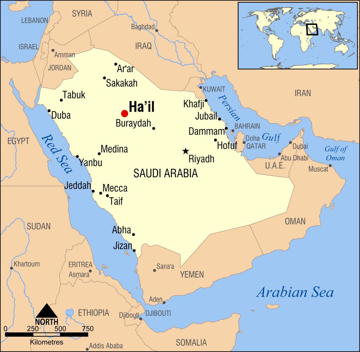 hail KSA map