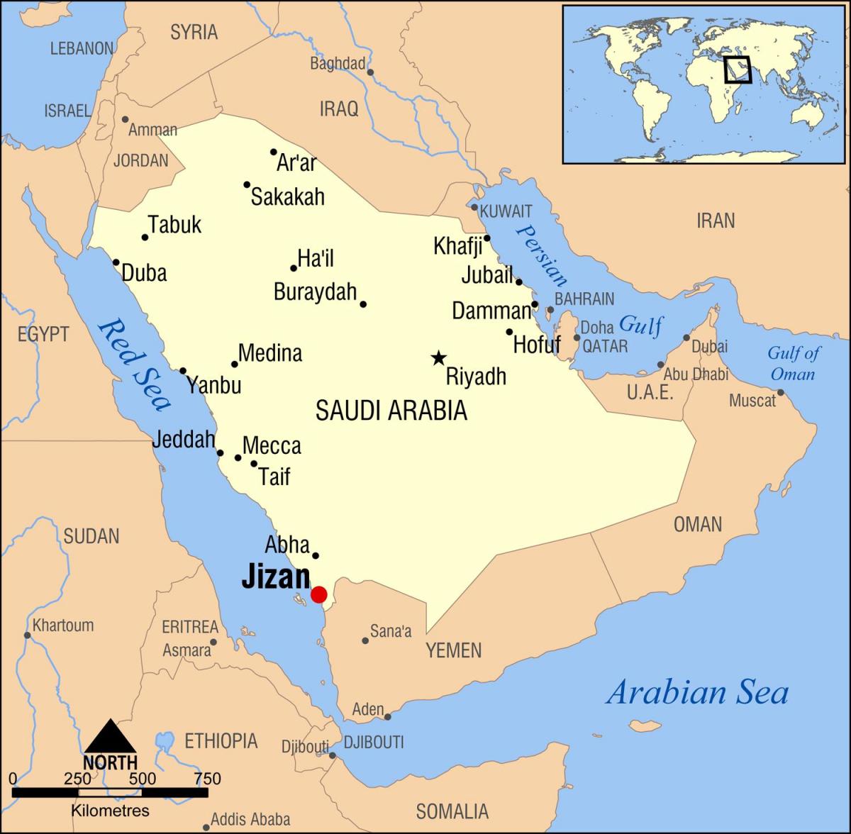 jizan KSA map