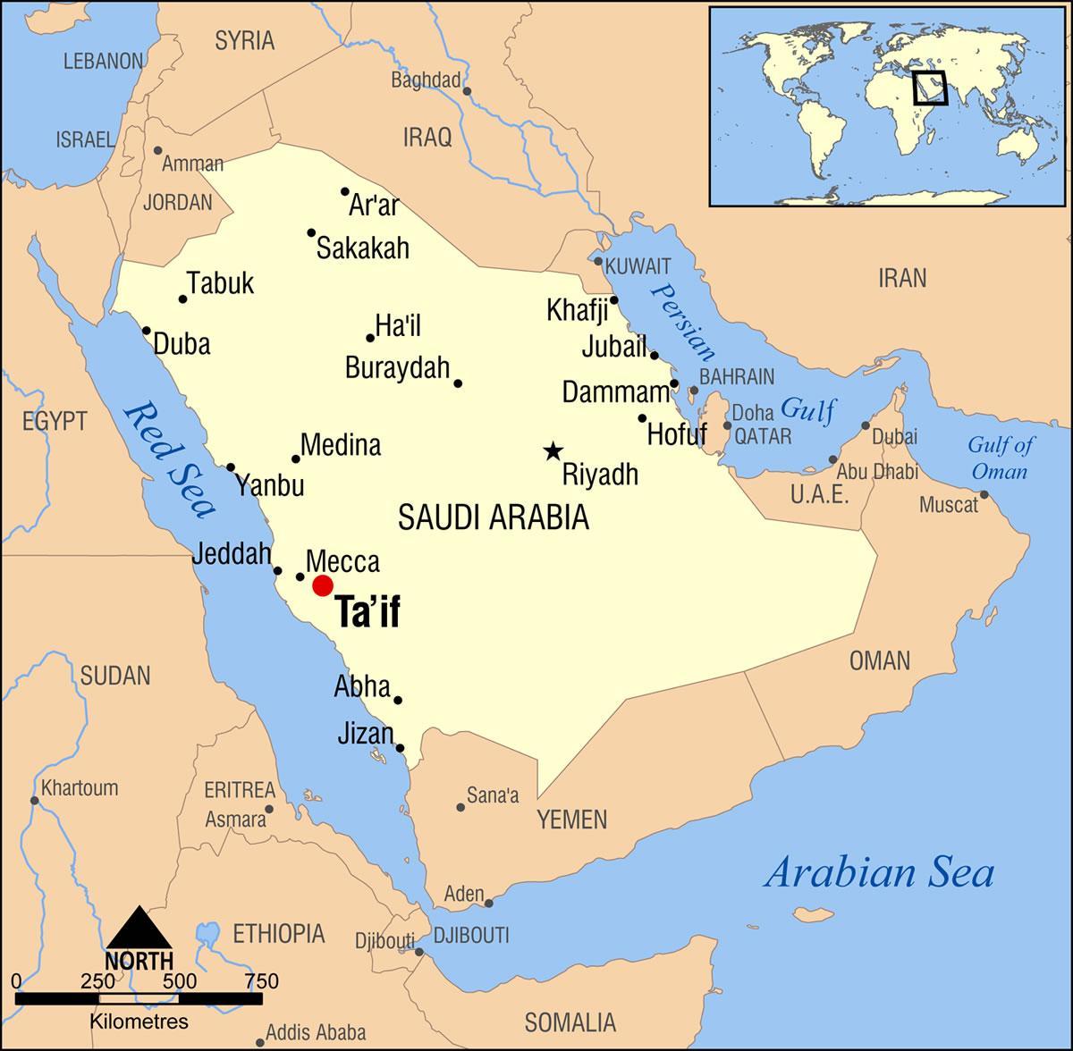 Saudi Arabia city taif map