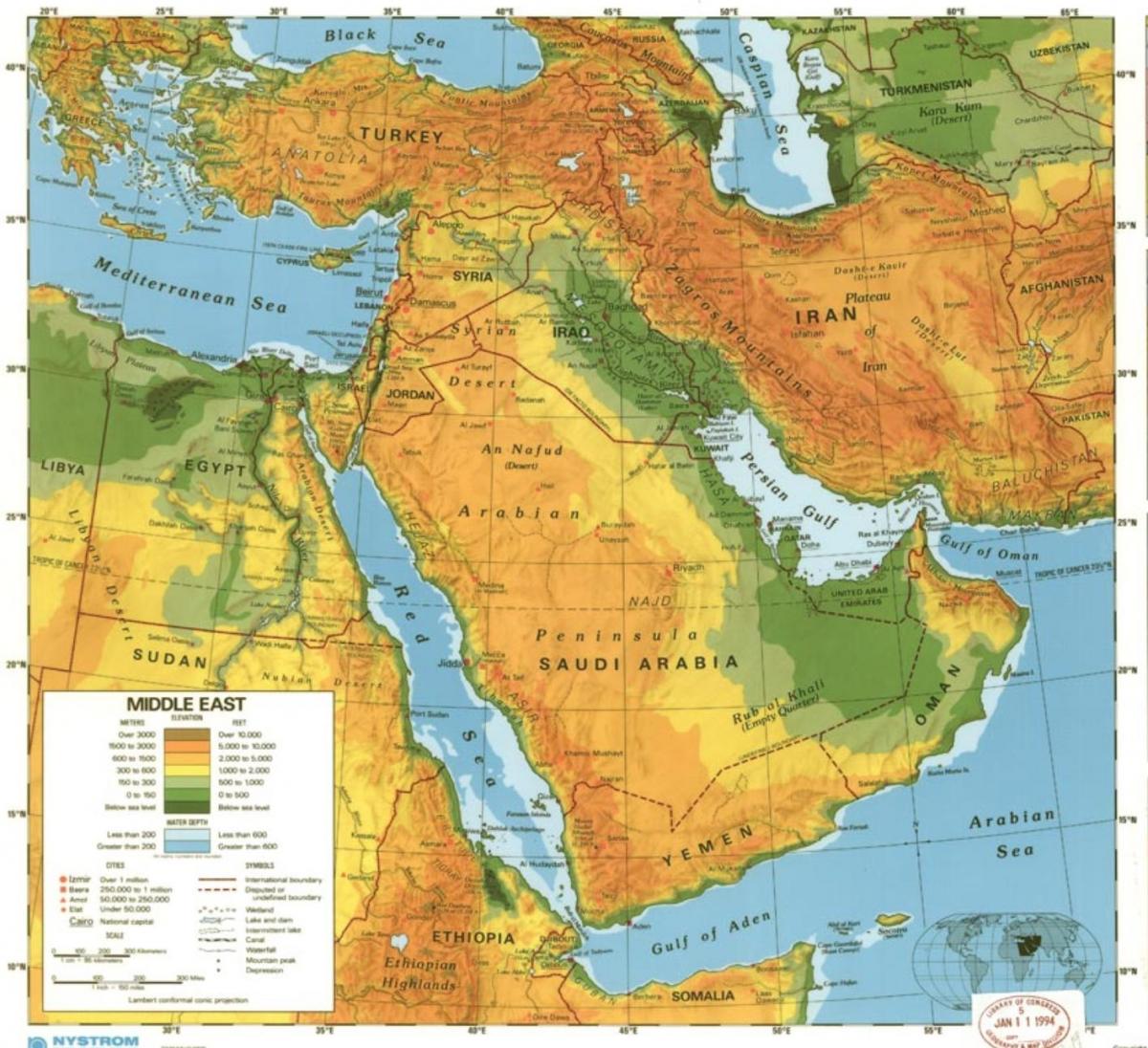 Map of Saudi Arabia desert
