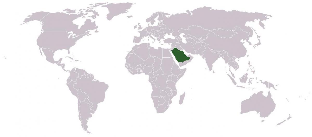 Saudi Arabia on a world map
