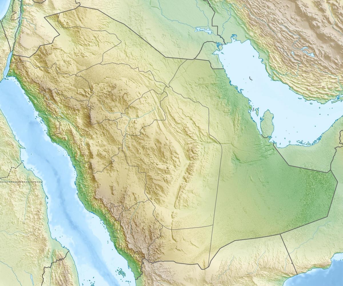 Map of Saudi Arabia mountains