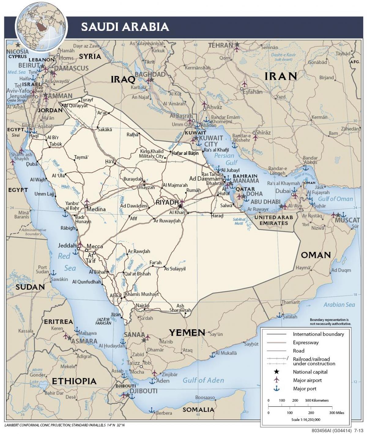 Map of Saudi Arabia ports