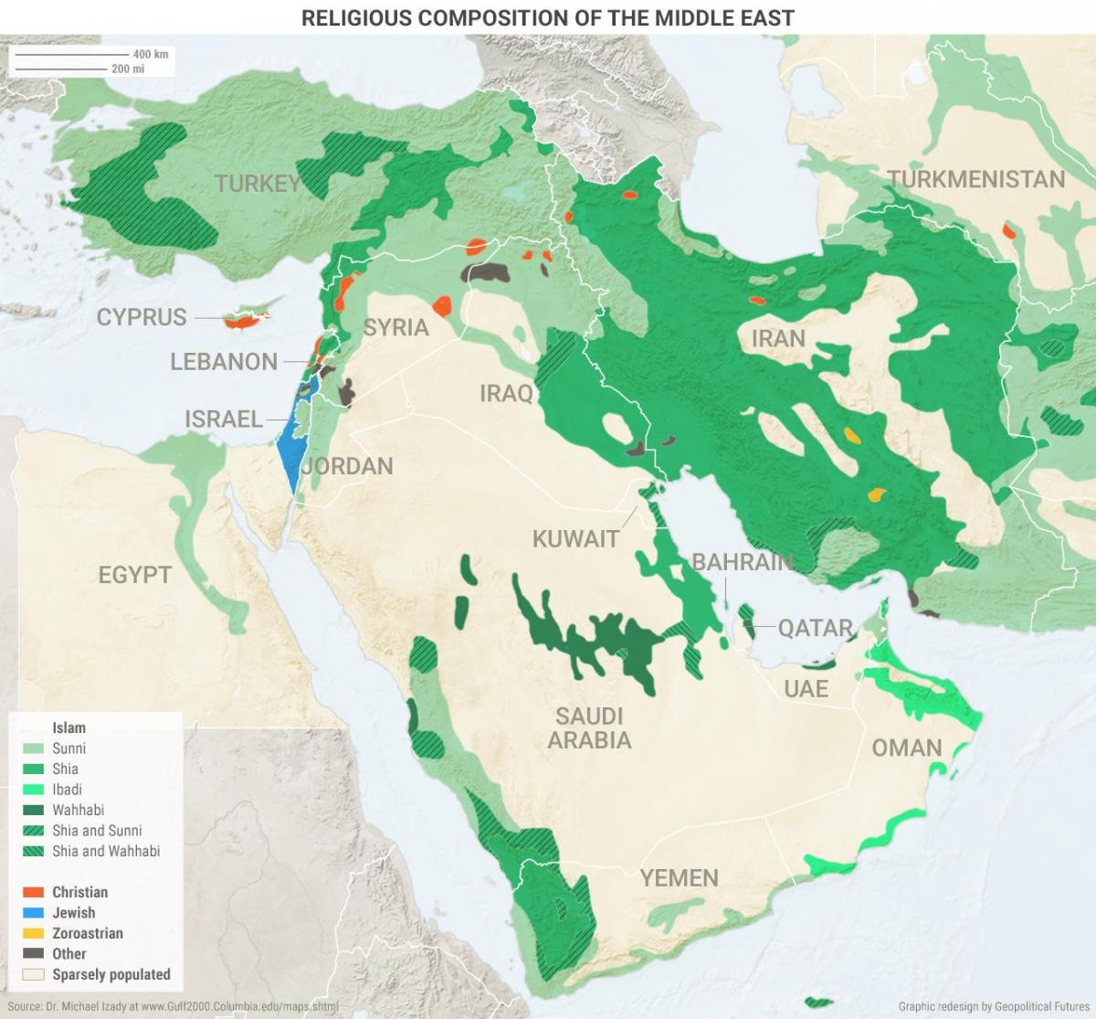 Map of Saudi Arabia religion