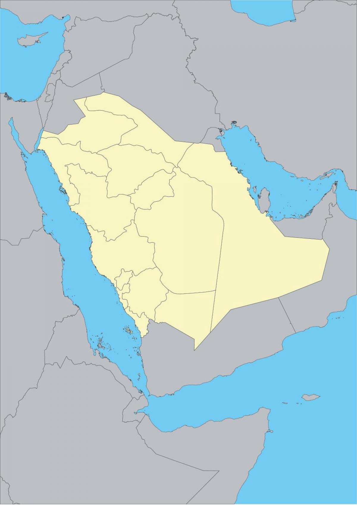 Map of world showing Saudi Arabia
