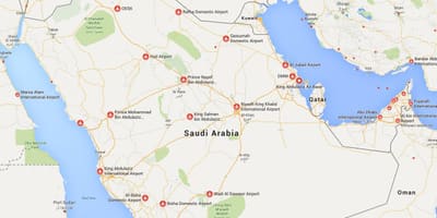Saudi Arabia airports map