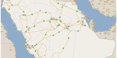 Map of detailed Saudi Arabia