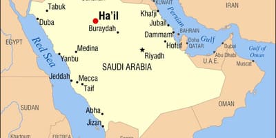 Map of hail Saudi Arabia