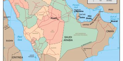 Outline map of Saudi Arabia with neighbouring countries - Map of outline  Saudi Arabia with neighbouring countries (Western Asia - Asia)