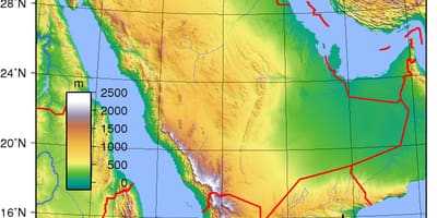 Map of Saudi Arabia elevation