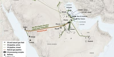 Saudi Arabia oil map