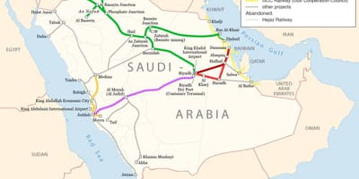 Map of Saudi Arabia railway