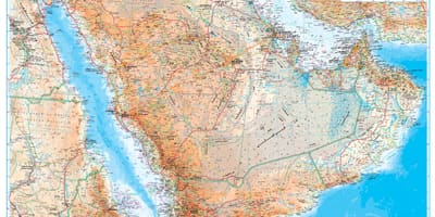 Map of Saudi Arabia topographic